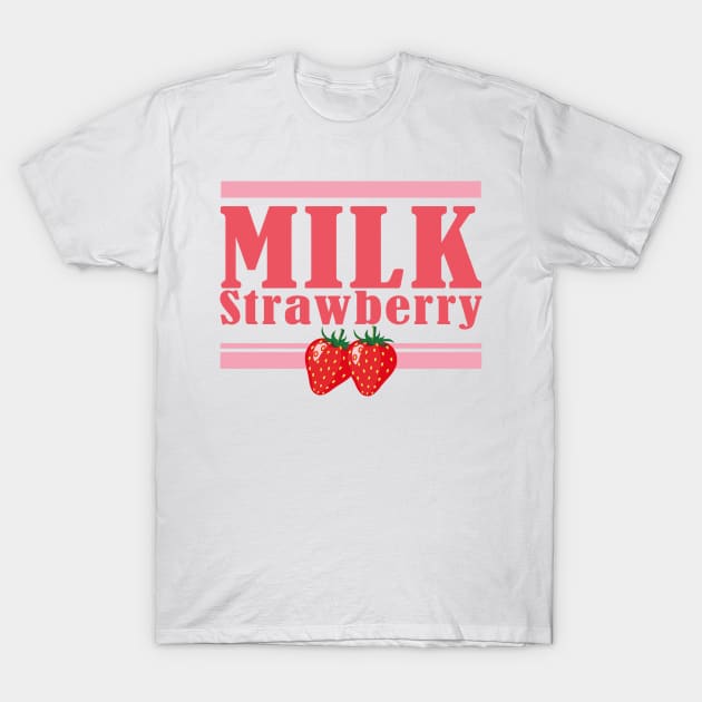 HARAJUKU KAWAII STRAWBERRY MILK DESIGN FUN KOREAN ANIME T-Shirt by Chameleon Living